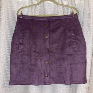 Naggoo Purple Faux Suede Mini Skirt – Size XL